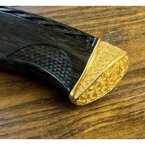 GOLD NORD ексклюзивний ніж ручної роботи студії KUSTOM KNIVES - лезо мозаїчний дамаск Damasteel® 58-60 HRC. Photo 3